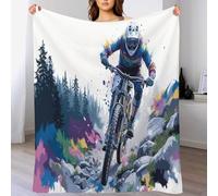 Plaid Couverture Polaire Flanelle 180X200Cm, Jeté De Canapé Vttiste Affiche Avec Éclaboussures D'Encre Doux Léger Noir Et Blanc Couvre-Lit Sofa Couverture Lit 2 Personne À Toutes Les Saisons