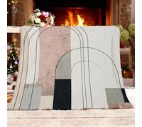 Plaid Couverture Polaire Flanelle Hiver Abstrait Minimaliste Art Chaude Douce Moelleuse pour Adulte et Enfant, Plaids Chaud Multicolore pour Couvre-lit Jeté de Canapé and Camping, L 100x130 cm