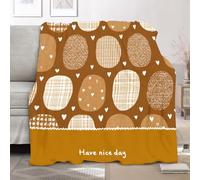 Plaid Couverture Polaire Flanelle, Jeté de Canapé 180x220 cm Amour CréAtif Et Simple Couverture lit 2 Personnes Grand Chaud et Doux en Flanelle pour Toutes Les Saisons, Brun