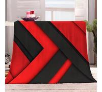 Plaid Couverture Polaire Géométrie De La Flèche Noire Rouge 100x130 cm Couverture Flanelle pour Lits Canapés, Couverture Sherpa Douce Et Chaude, Couverture Imprimée Enfants et Adultes
