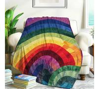 Plaid Couverture Polaire pour d'intérieur,Chaude Couverture Canape Motif coloré sur Le thème de l'Rainbow Douillet et Peluche Chambre Blanket S