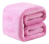 Plaid Couverture Polaire Sherpa,Couverture D'été Douce King Size Toutes Saisons 350GSM Épaissir Les Couvertures Légères En Polaire Thermique Floue En Micropeluche Pour Canapé Lit,Rose,200X230cm