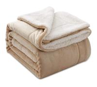 Plaid Couverture Polaire Sherpa Couverture Lit Réversible Double Face Douce et Chaude Plaid Peluche Mouton 150cm*200cm Marron