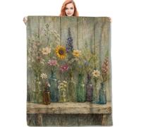 Plaid Couverture Vase de Fleurs Sauvages Jeté Divan S