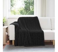 vidaXL Jeté Noir 200 x 150 cm Toison