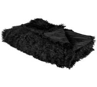Plaid Couvre-lit Fourrure Synthétique 150 x 200 cm en Polyester Noir Delice