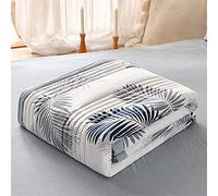 Plaid Couvre Lit Matelassée, Chickw1 Réversible Imprimé Doux Microfiber Couvre-lit Couverture de lit Jeté de Lit Dessus de Lit (Plantes Tropicales,180x200cm)