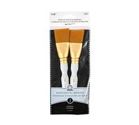 Plaid:Craft FolkArt 50557 Lot de 2 pinceaux pour revêtement de Base Blanc