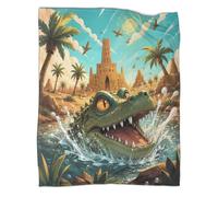Plaid crocodile désert impression 3D microfibre toucher doux | 80×90inchmicrofibre moelleuse léger chaleur canapé lit chambre enfant voyage déco imprimé vif