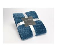 Plaid damier 130x170 bleu nuit - - Bleu - Polyester