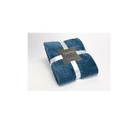 Plaid damier 130x170 bleu nuit - - Bleu - Polyester