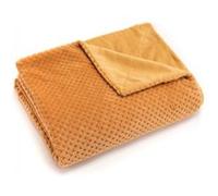 Plaid damier 130x170 curry - - Jaune - Polyester
