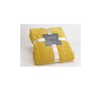 Plaid damier 130x170 moutarde - - Jaune - Polyester