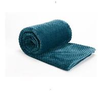 Plaid damier 170x240 émeraude - - Bleu - Polyester