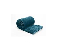Plaid damier 170x240 émeraude - - Bleu - Polyester