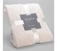 Plaid Damier crème 170x240 cm - Amadeus - Beige - Polyester Beige G