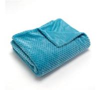Plaid damier turquoise 130X170 cm - Amadeus - Bleu - Polyester Bleu G