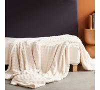 Plaid Damier Uni 130x180cm Blanc