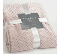 Plaid Damier vieux rose 130x170 cm - Amadeus - Rose - Polyester vieux rose G