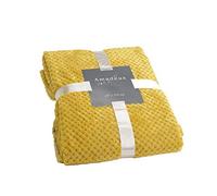 Plaid de couleur Moutard, collection Damier, 130x170 cm, Amadeus, Moutarde, unique