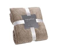 Plaid de couleur taupe, collection Damier, 130x170 cm, Amadeus