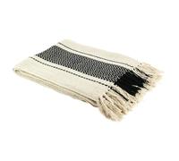 The Home Deco Factory - Plaid TX8002 - Berbère à rayures écru et noir - 120 x 150 cm
