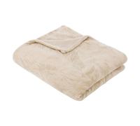 Atmosphera Créateur d'intérieur – Plaid flanelle Roy – Beige lin – 125x150 cm