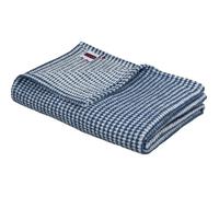 DODO Plaid Caresse Coton Recyclé Marine 120x180 cm – 54% coton, 15% acrylique, 13% polyester