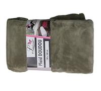 Stof - Plaid -Taille 130x160 cm -100% Polyester - Couleur Lin - Modèle Doudou - Couverture - Plaid Polaire Doux Chaud Confortable Canapé Nid Douillet