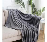 Plaid Douillet, Flanelle Couverture Polaire 150 x 250 cm Polyester, Pelucheuse et Douce, Entretien Facile Jeté de Canapé Couverture Chaude pour Femme, Homme, Enfant, Animal, Famille, Gris Foncé