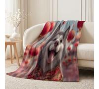 Plaid Douillet Moderne Apaisant, Couverture Polaire 180x200 cm | Plaid Douillet Animal Chiot Lanterne, Couverture Polaire Chaude pour Canapé Lit Salon Enfant, Imprimé