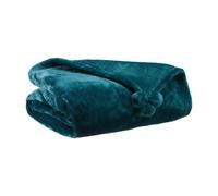 Plaid Doux à Pompons Couleur Paon 130 x 170 cm