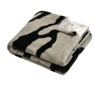 Plaid doux imprimé zébré Taupe 130x160 cm