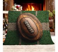 Plaid Doux Moelleux Couverture ThèMe Du Football AméRicain Canapé Lit Chaud Plaid Polaire Douillette Flanelle Facile d'entretien Vert Couverture pour Coucher Bureau Toutes Saisons XXL 180x220cm