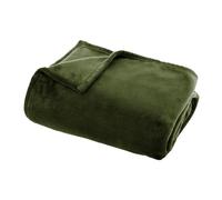 Créateur d'intérieur - Plaid Doux Uni "Flanel" 125x150cm Vert Kaki