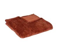 Atmosphera – Plaid Ollis – Flanel doux uni 130x180 cm – Terracotta