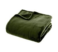 Atmosphera Plaid Flanel doux uni 130x180 cm Vert kaki