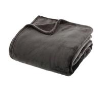 Plaid Doux Uni ""Flanel"" 180x230cm Gris Foncé