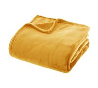 Plaid Doux Uni "Flanel" 180x230cm Ocre