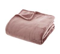 Atmosphera – Plaid uni en flanelle – Rose – 180 x 230 cm
