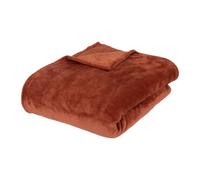 Atmosphera – Plaid en flanelle Ollis – 180 x 230 cm – Rose terracotta