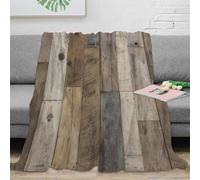 Plaid Effet Bois Imprimé 3D Microfibre Décor Maison Vintage Rustique Wood Pattern Throw Blanket pour Canapé Chambre 60x80(150x200cm)