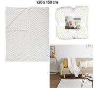 Plaid Effet Chevron Creme 120x150cm M8 G