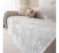 Plaid en Chenille Texturée Uni, Multicolore, Polyvalent, Antidérapant, Lavable en Machine, Convient aux Canapés 2-4 Places (Adapté aux Animaux) Gray 180 * 230cm