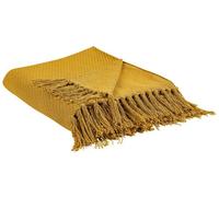Plaid en coton 125 x 150 cm jaune moutarde YARSA