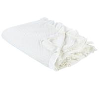 Plaid en coton blanc cassé 220 x 240 cm HATTON