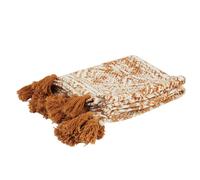 Plaid Coton Imprimé 120x150cm en Coton Marron