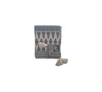 Bloomingville Couverture 64% coton, 21% polyester, acrylique, 6% soie synthétique, Bleu 160x130cm