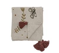 Plaid en coton recyclé 160 x 130 Fleuri - Bloomingville