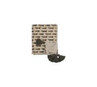 Plaid en coton recyclé marron, imprimé Charlie, avec glands - Bloomingville, Charlie - 160x130 cm